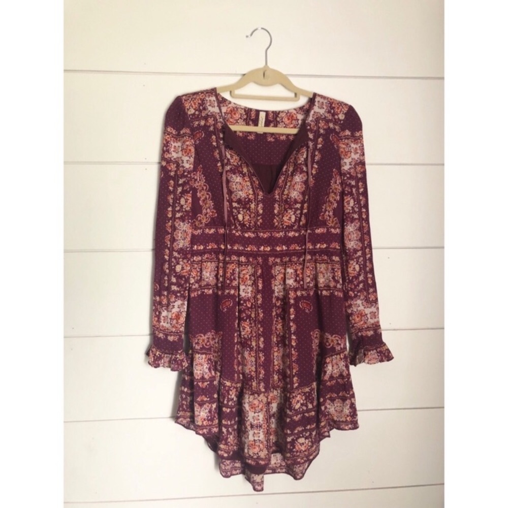 Free People Burgundy Boho Dress